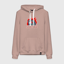 Толстовка-худи хлопковая женская Among Us sabotage амонг ас саботаж, цвет: пыльно-розовый