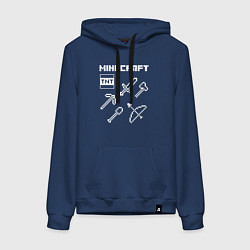 Толстовка-худи хлопковая женская Minecraft, цвет: тёмно-синий