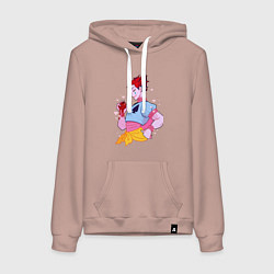 Толстовка-худи хлопковая женская Hunter x Hunter - Hisoka, цвет: пыльно-розовый