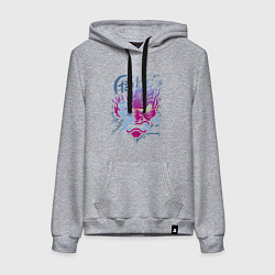 Толстовка-худи хлопковая женская Cyberpunk 2077 Геометрия, цвет: меланж