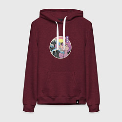 Женская толстовка-худи Vaporwave Sunset Кот Самурай