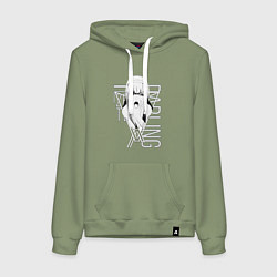 Толстовка-худи хлопковая женская Zero Two, цвет: авокадо