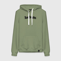 Толстовка-худи хлопковая женская Los Angeles, цвет: авокадо