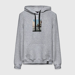 Толстовка-худи хлопковая женская Pink Floyd, цвет: меланж