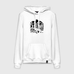 Толстовка-худи хлопковая женская Остров Сахалин, цвет: белый