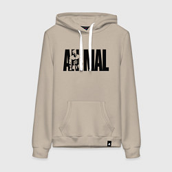 Толстовка-худи хлопковая женская ANIMAL ЭНИМАЛ, цвет: миндальный