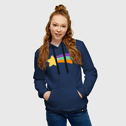 Толстовка-худи хлопковая женская Радужный свитер Мэйбл цвета тёмно-синий — фото 2