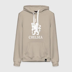 Толстовка-худи хлопковая женская I LOVE CHELSEA, цвет: миндальный