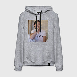 Толстовка-худи хлопковая женская V BTS, цвет: меланж