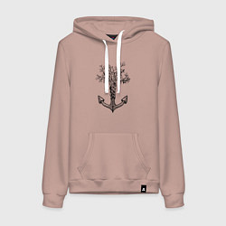 Женская толстовка-худи Славянский якорь в виде дерева