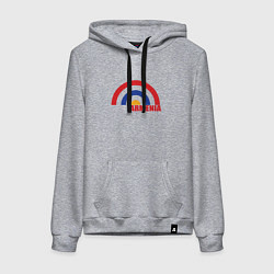 Толстовка-худи хлопковая женская Армения Armenia, цвет: меланж