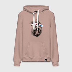 Толстовка-худи хлопковая женская Дикая горилла, цвет: пыльно-розовый