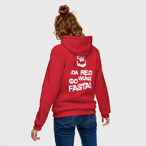 Женская толстовка-худи Только красное ездит быстро / Красный – фото 4