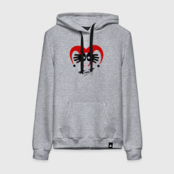 Толстовка-худи хлопковая женская Черная метка - Алиса, цвет: меланж