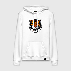 Толстовка-худи хлопковая женская Оскал, цвет: белый