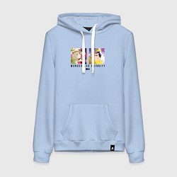 Толстовка-худи хлопковая женская Wonder Egg Priority Pain, цвет: мягкое небо