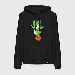 Толстовка-худи хлопковая женская Yoshi, цвет: черный