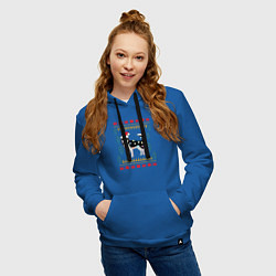 Толстовка-худи хлопковая женская Рождественский свитер Хаски, цвет: синий — фото 2