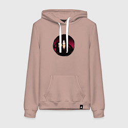 Толстовка-худи хлопковая женская Банкай Унаханы Блич, цвет: пыльно-розовый