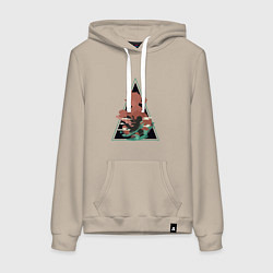 Толстовка-худи хлопковая женская Genshin Impact KazuhaКадзуха, цвет: миндальный