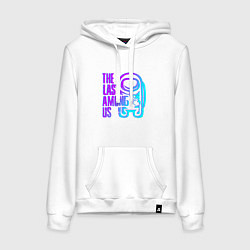 Толстовка-худи хлопковая женская AMONG US NEON STYLE, цвет: белый