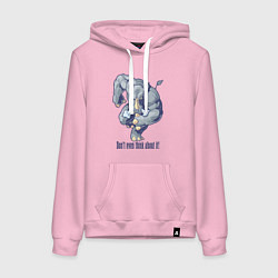 Толстовка-худи хлопковая женская Даже и не думай!, цвет: светло-розовый