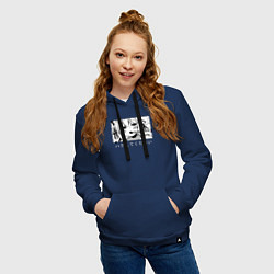 Толстовка-худи хлопковая женская Обниматься Хочу Обними меня, цвет: тёмно-синий — фото 2