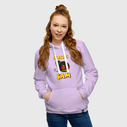 Толстовка-худи хлопковая женская Serious Sam Bomb Logo, цвет: лаванда — фото 2