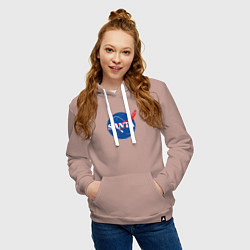 Толстовка-худи хлопковая женская S A N T A NASA, цвет: пыльно-розовый — фото 2