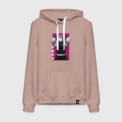 Толстовка-худи хлопковая женская Хашира Звука, цвет: пыльно-розовый