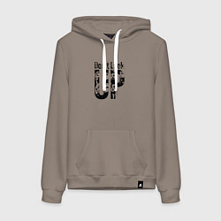 Толстовка-худи хлопковая женская Dont look up black edition, цвет: утренний латте