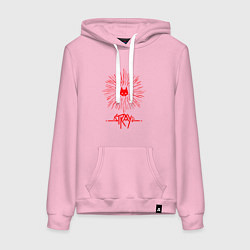 Толстовка-худи хлопковая женская Stray Logo Flash, цвет: светло-розовый