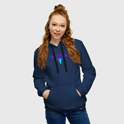 Толстовка-худи хлопковая женская WALHALLA TEAM NEON LOGO ТОКИЙСКИЕ МСТИТЕЛИ, цвет: тёмно-синий — фото 2