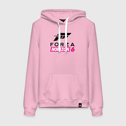 Толстовка-худи хлопковая женская Forza Horizon 6 logo, цвет: светло-розовый