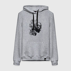 Толстовка-худи хлопковая женская Мечта и дух Свободы, цвет: меланж