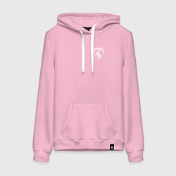 Толстовка-худи хлопковая женская VOLVO логотип лось, цвет: светло-розовый