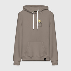 Толстовка-худи хлопковая женская Клауд в кармане, цвет: утренний латте