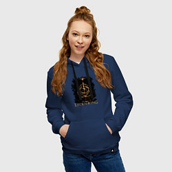 Толстовка-худи хлопковая женская ELDEN RING SYMBOL LOGO, цвет: тёмно-синий — фото 2