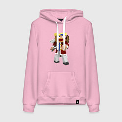 Толстовка-худи хлопковая женская Minecraft Warrior, цвет: светло-розовый