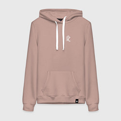 Толстовка-худи хлопковая женская Любовь Иероглиф, цвет: пыльно-розовый