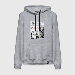Толстовка-худи хлопковая женская Asta art, цвет: меланж