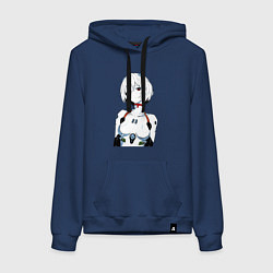 Толстовка-худи хлопковая женская Рей Аянами Rei Ayanami Ева Евангелион, цвет: тёмно-синий