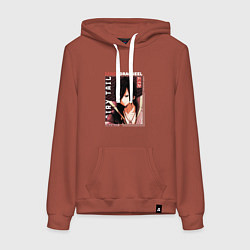 Толстовка-худи хлопковая женская Сказка о хвосте феи, Зереф, цвет: кирпичный