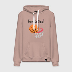 Толстовка-худи хлопковая женская Game Basketball, цвет: пыльно-розовый