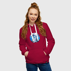 Толстовка-худи хлопковая женская Ведьма Ренни, цвет: маджента — фото 2