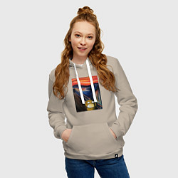 Толстовка-худи хлопковая женская ПСАЙДАК КРИК, цвет: миндальный — фото 2