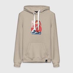 Женская толстовка-худи Kraken Kawaii Sushi