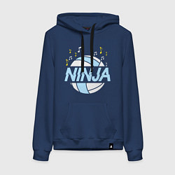 Толстовка-худи хлопковая женская Volleyball Ninja, цвет: тёмно-синий