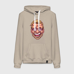 Толстовка-худи хлопковая женская Klopp Smile, цвет: миндальный