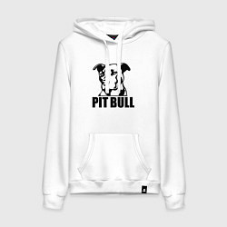 Толстовка-худи хлопковая женская Pit Bull Power, цвет: белый